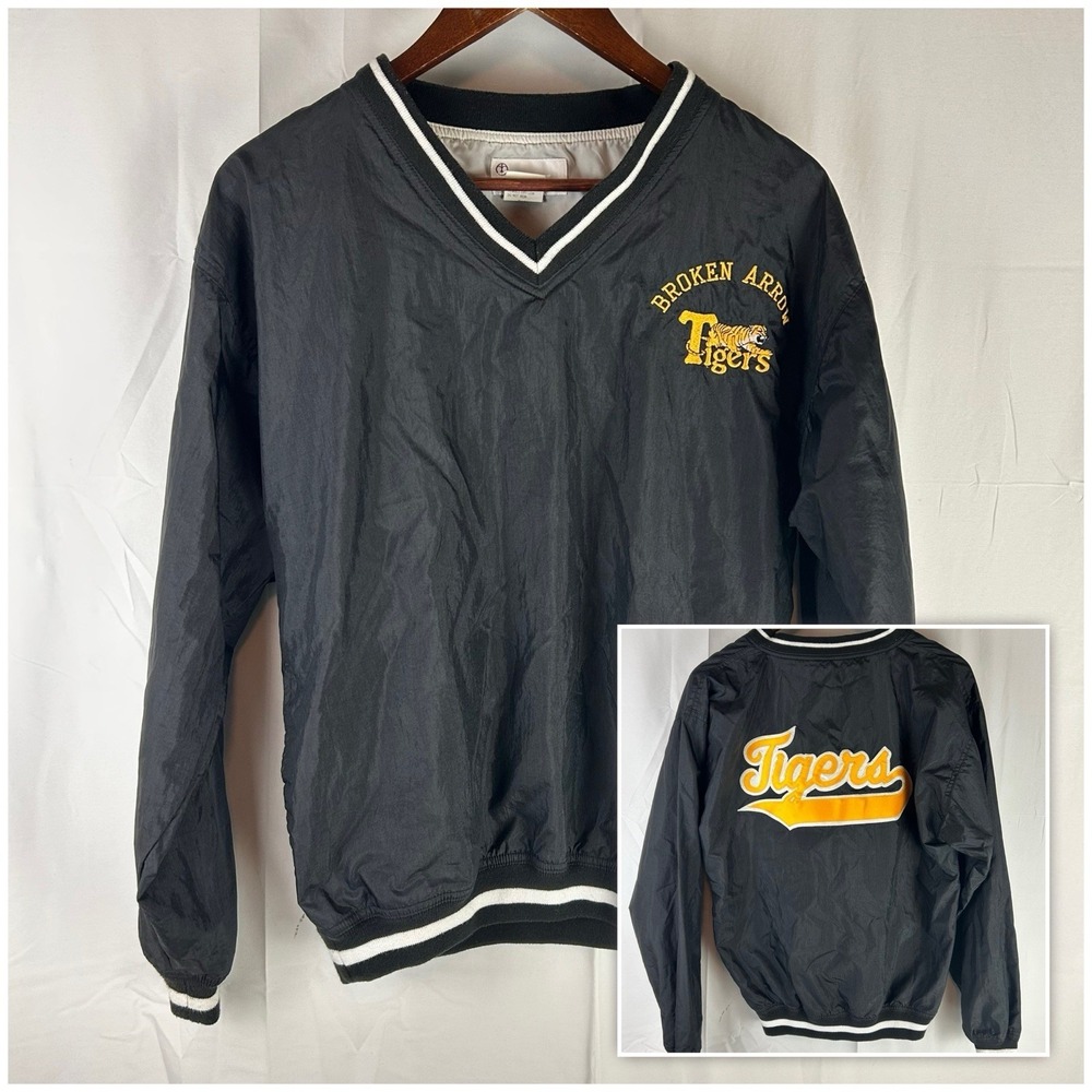 VTG Tonix Pullover Windbreaker Broken Arrow Tigers‎ Black Youth XL/Adult Small